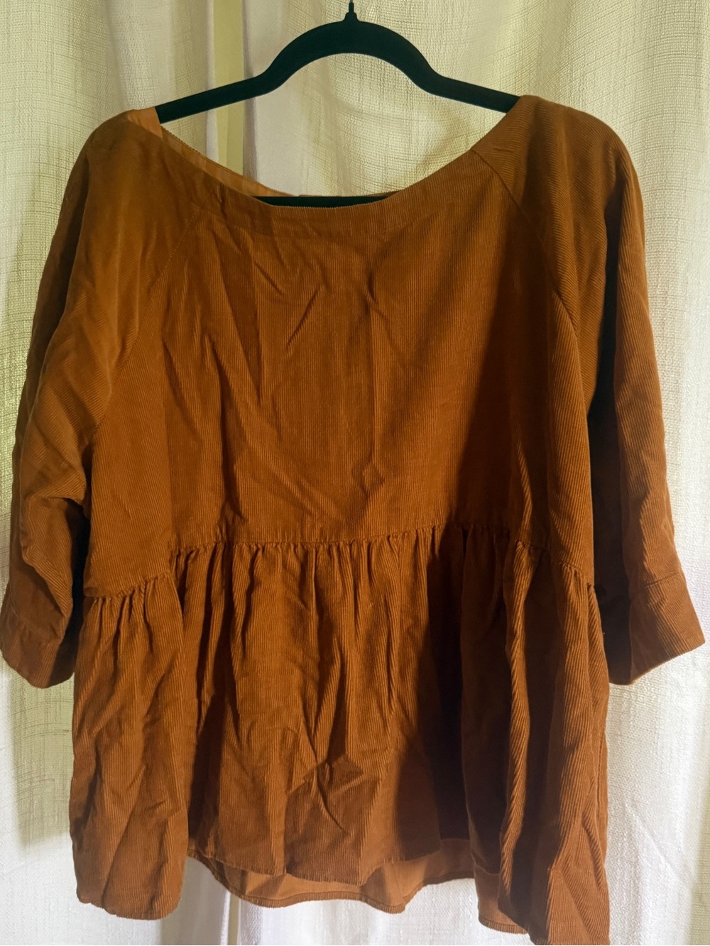 Anthropologie Women’s Corduroy Mustard Button Backing Blouse